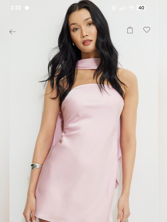Dynamite Dresses & Skirts - Satin Mini Tube Dress With Scarf